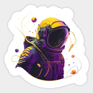 galaxy austronaut, fade cororfull, space, interstellar Sticker